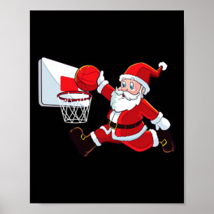 Poster Basquete Natal Papai Noel Slam Dunk Boy