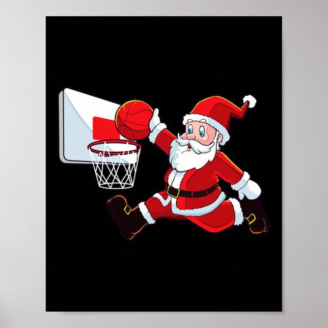 Poster Basquete Natal Papai Noel Slam Dunk Boy (Frente)