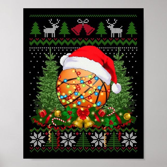 Poster Basquete Natal Ugly Family Oferece Amor Esporte (Frente)