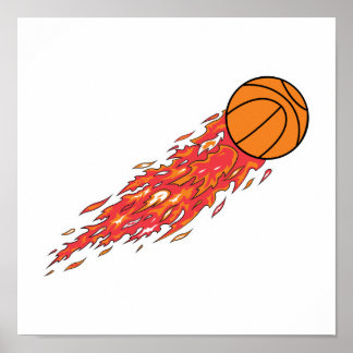 Poster basquete no fogo