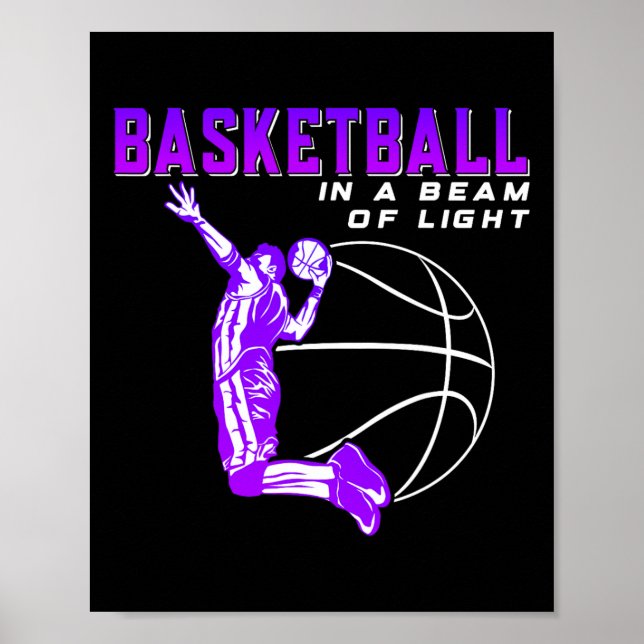 Poster Basquete num feixe de luz (Frente)
