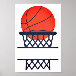 Poster Basquete Personalizado E Monograma De Divisão Líqu