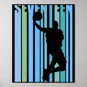 Poster Basquete retro masculino de 17 anos de idade menin