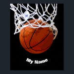 Poster Basquete Seu Nome Personalizado<br><div class="desc">Imagens e Trabalhos de arte desportivos digitais - Nós adoramos basquete - Esportes populares americanos</div>