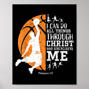 Poster Basquetebol Cristão Posso Fazer Todas as Coisas At