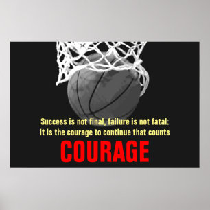 Poster Basquetebol da coragem do sucesso inspirado