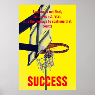 Poster Basquetebol da coragem do sucesso inspirado