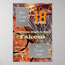 Pôster basquetebol do time e do jogador