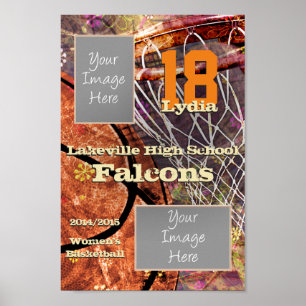 Pôster basquetebol do time e do jogador