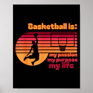 Poster Basquetebol é minha paixão meu propósito minha vid