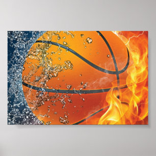 Poster Basquetebol em chamas