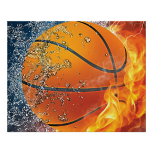Pôster Basquetebol em chamas