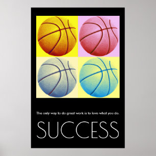 Poster Basquetebol inspirador do sucesso do pop art na