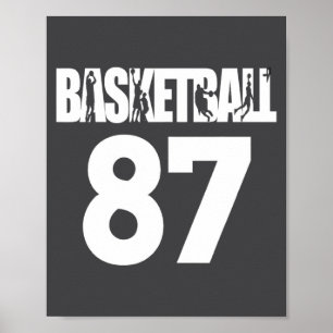 Poster Basquetebol Número 87 Meu Jogador de Basquete Favo