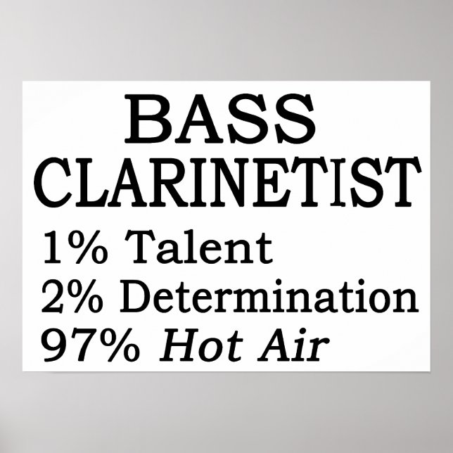 Pôster Bass Clarinetistt Ar Quente (Frente)