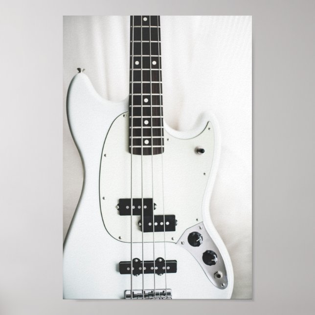 Poster Bass Guitar - Preto e Branco (Frente)