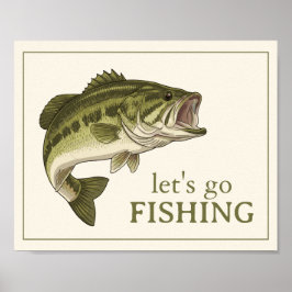 Poster Bass Vamos Pescar Personalizado