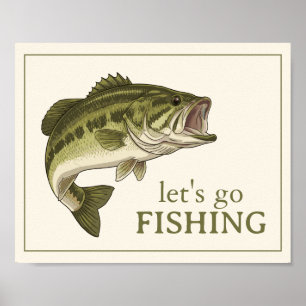 Poster Bass Vamos Pescar Personalizado