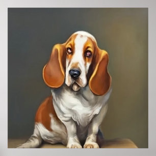 Poster Basset Artesien Normand - Portrait Cachorro