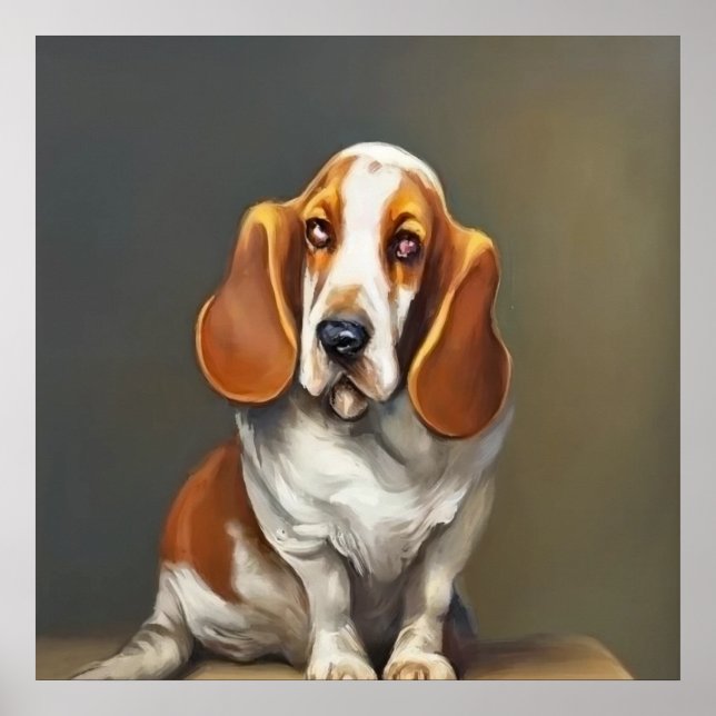 Poster Basset Artesien Normand - Portrait Cachorro (Frente)