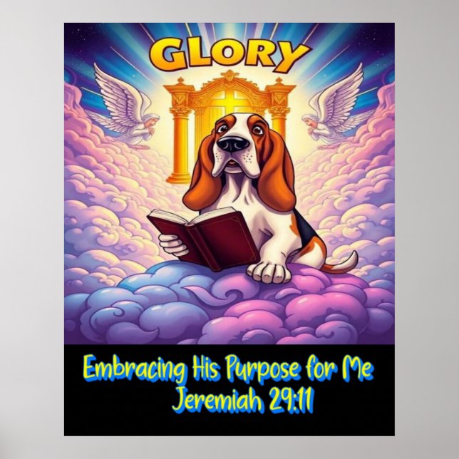 Poster Basset Hound Abraçando Seu Propósito Para Mim (Frente)