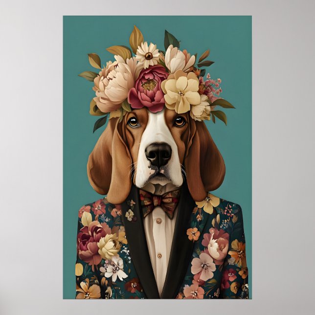 Poster Basset Hound In Suit Poster, Basset Hound (Frente)