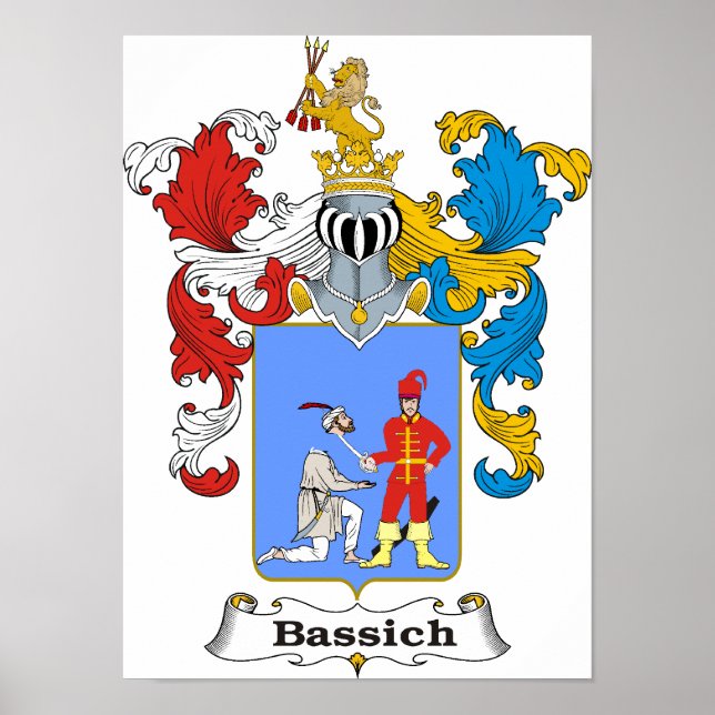 Poster Bassich Family Hungarian Coat of Arms 10x15” Print (Frente)