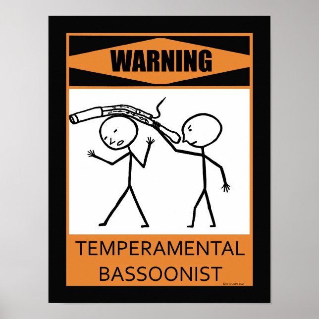 Poster Bassonista Temperamental de Alerta (Frente)