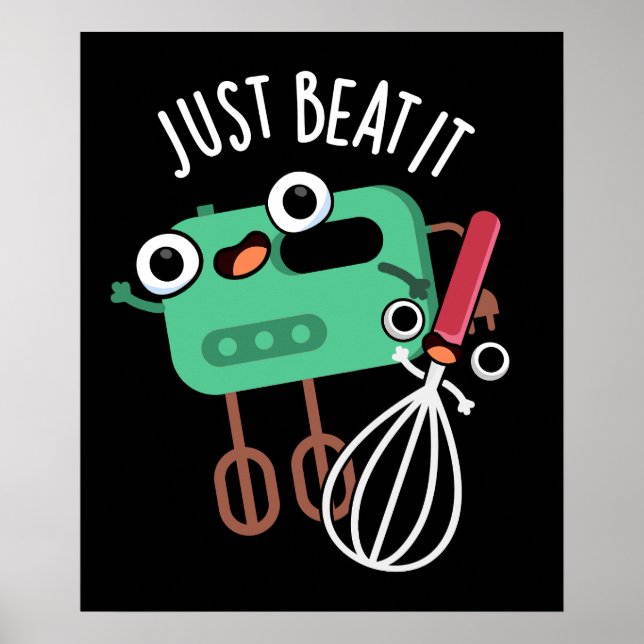 Poster Basta Bater Engraçado Fazendo Um Pun Escuro BG (Frente)