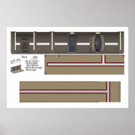 Poster Bastante pequeno corredor de nave Diorama Backdrop