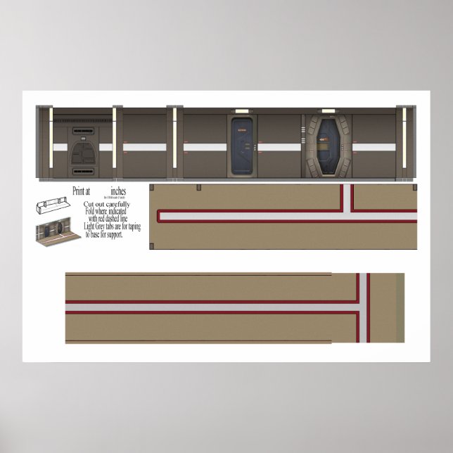 Poster Bastante pequeno corredor de nave Diorama Backdrop (Frente)