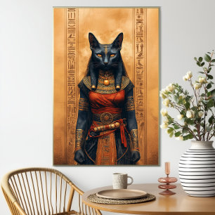 Poster Bastet Deusa Felina Egípcia Arte Fantasia