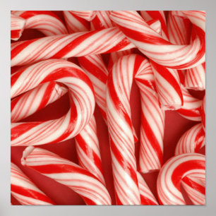 Pôster Bastões de doces saborosos do Peppermint do