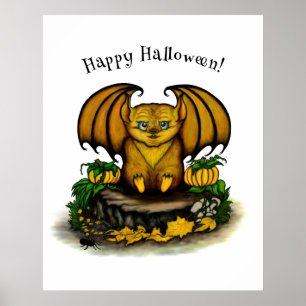 Poster Bat Bonito do Halloween