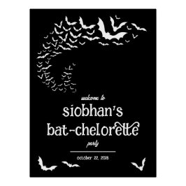 Pôster Bat-chelorette Halloween Festa de solteira