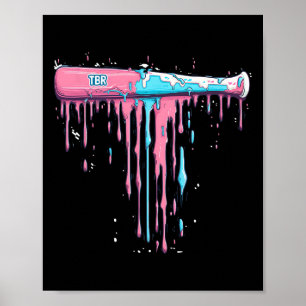 Poster Bat De Baseball Com Gato De Sprinkles Para Jogar B