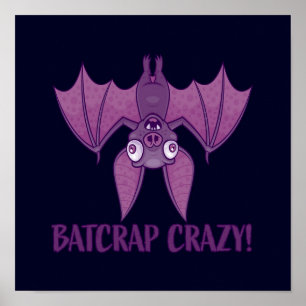 Poster Bat de Cartoon Louco de Batsucata