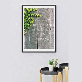 Poster Bata E A Porta Vai Abrir A Bíblia KJV Verso