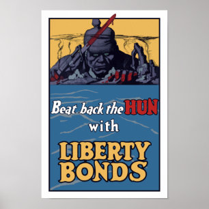 Poster Bata para trás o huno -- WW1