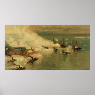 Poster Batalha americana da guerra civil da baía móvel