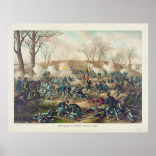 Pôster Batalha americana da guerra civil do forte