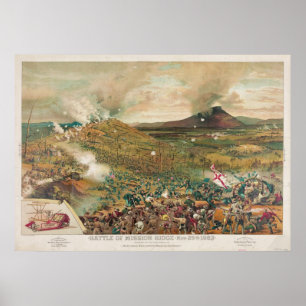 Pôster Batalha americana da guerra civil do missionário