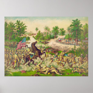 Pôster Batalha americana filipino da guerra de Quingua
