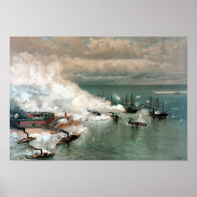 Poster Batalha Da Baía Móvel — Guerra Civil (Frente)