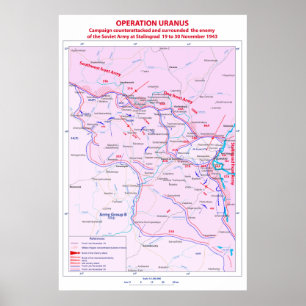 Poster Batalha da Operação Urano de Stalingrado na Segund