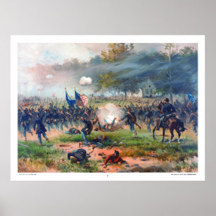 Poster Batalha de Antietam Thure de Thulstrup 1887 Restau