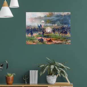 Poster Batalha de Antietam Thure de Thulstrup 1887 Restau