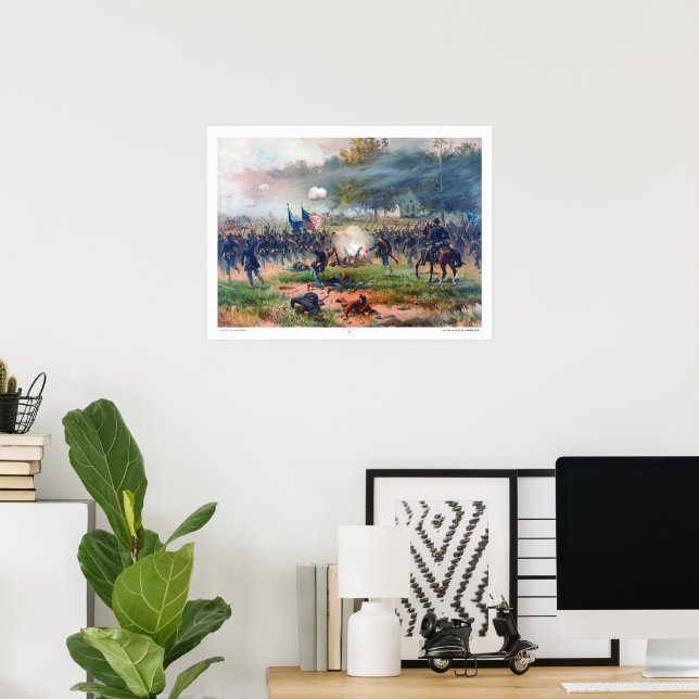 Poster Batalha de Antietam Thure de Thulstrup 1887 Restau (Escritório em casa)