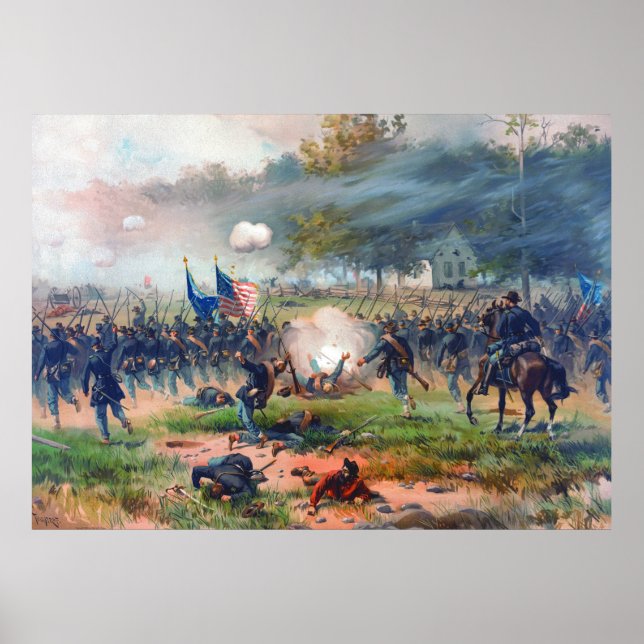 Poster Batalha de Antietam Thure de Thulstrup 1887 Restor (Frente)