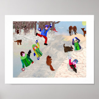 Poster Batalha de Bola de Neve Cartaz de Design Criativo